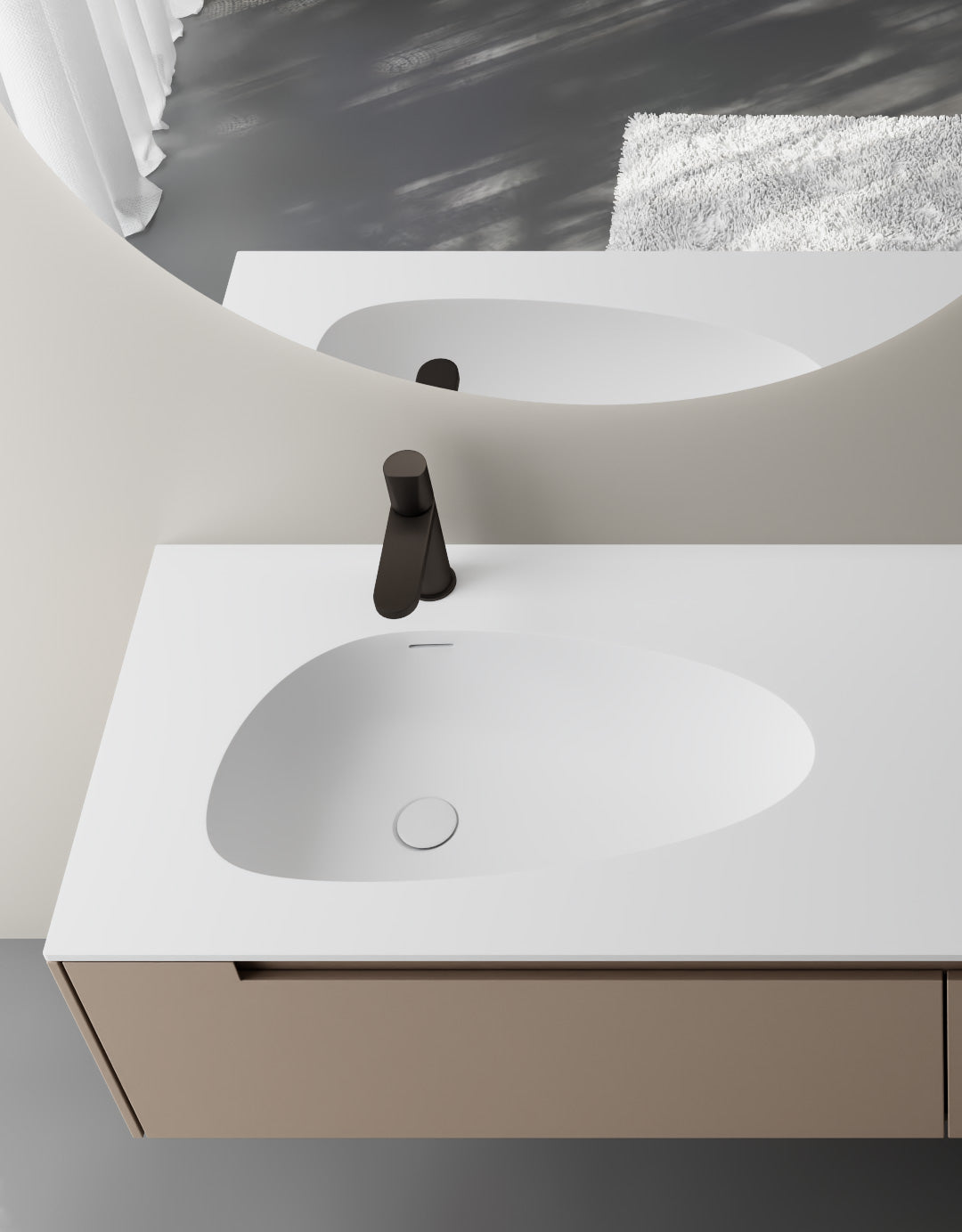 Elegant Man-Made Stone Vanity Basin – Durable & Long-Lasting, Perfect for Modern Bathrooms