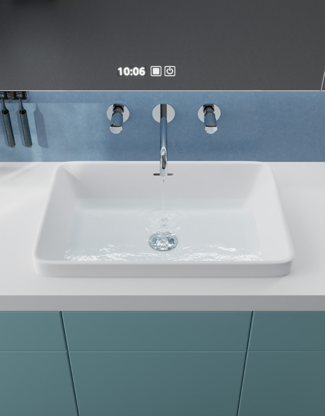 Freestanding Bathroom Cabinet Sink | Minimalist Stone Resin Basin