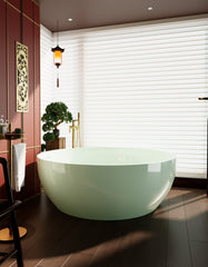 Modern Round Stone Resin Freestanding Bathtub | Premium Custom Design, Luxurious Soaking Experience