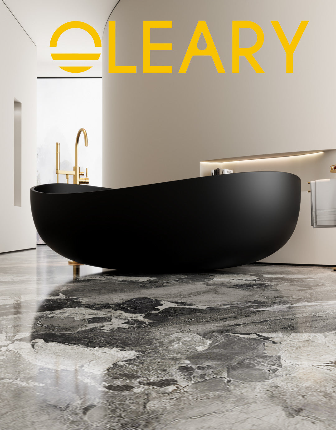 Modern White Matte Freestanding Oval Stone Resin Soaking Bathtub, Minimalist Luxury Design