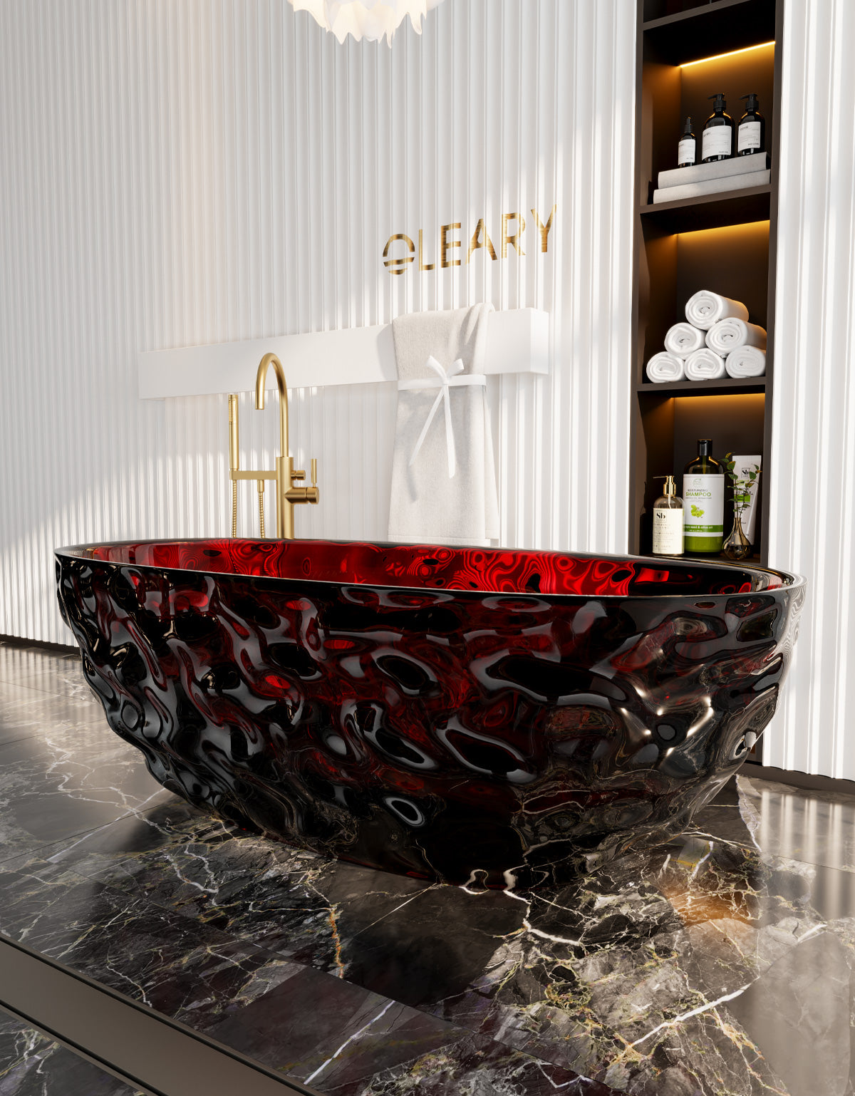 67 Inch Oval Transparent Freestanding Bathtub | Luxury Crystal Texture for a Dreamy Bathroom