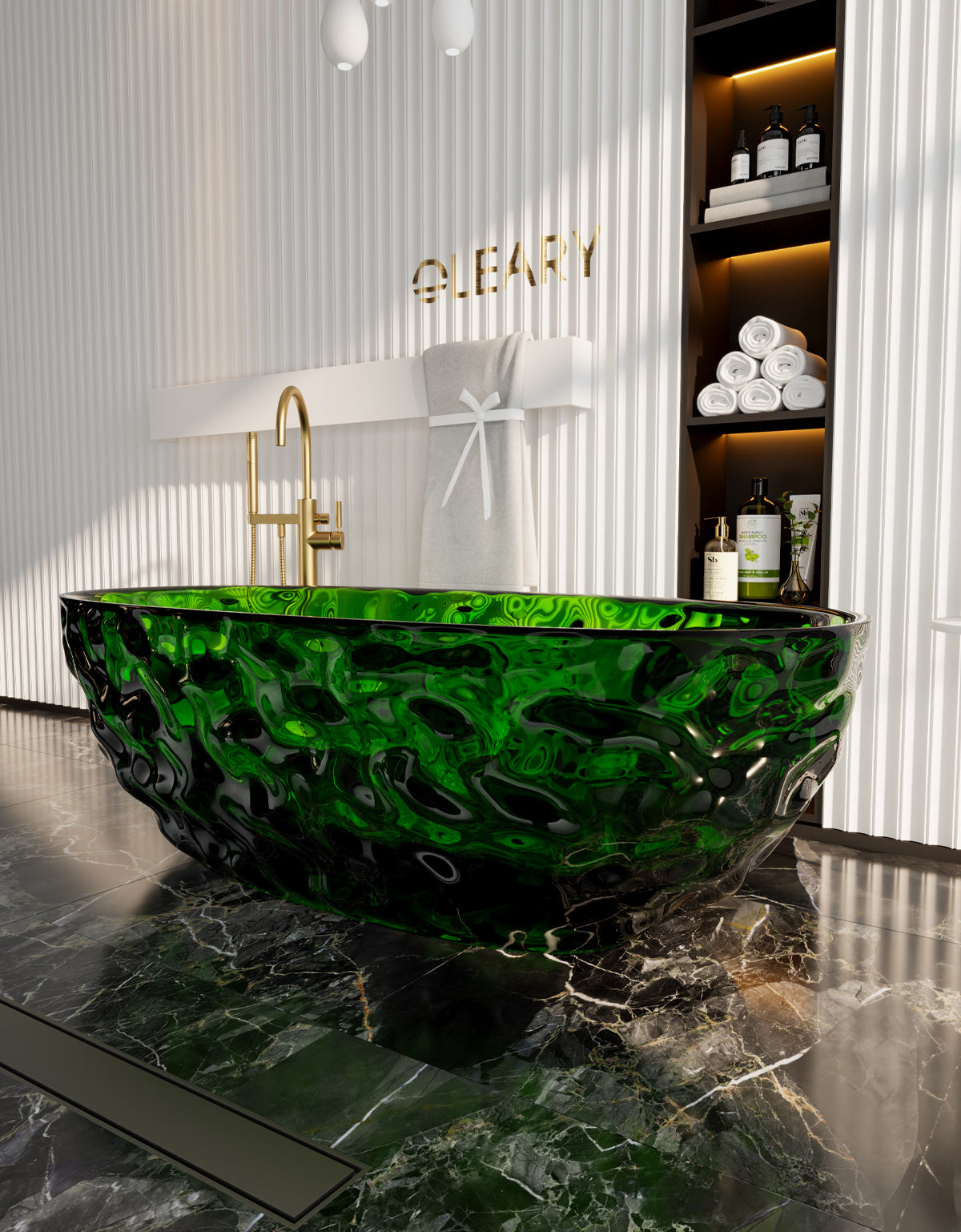 67 Inch Oval Transparent Freestanding Bathtub | Luxury Crystal Texture for a Dreamy Bathroom