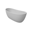 Modern Deep Oval Freestanding Matte White Stone Resin Japanese Soaking Bathtub